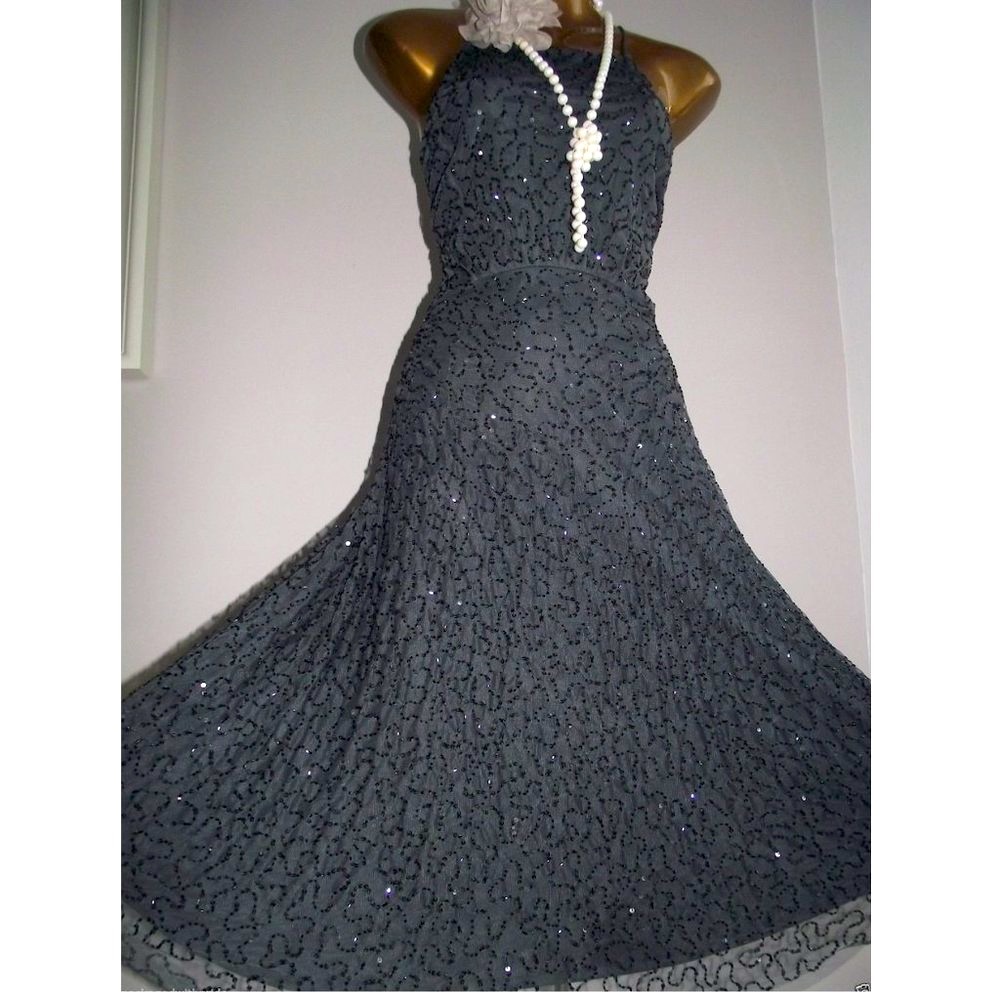 ZARA SEQUIN BEADED SPAGHETTI STRAP GOWN